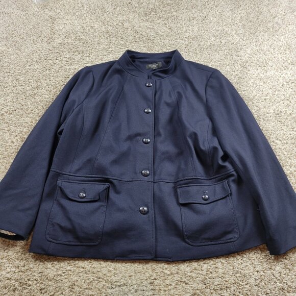 Talbots Blazer Jacket Womens 18WP Blue Rayonne Blend Button Up - Picture 3 of 9